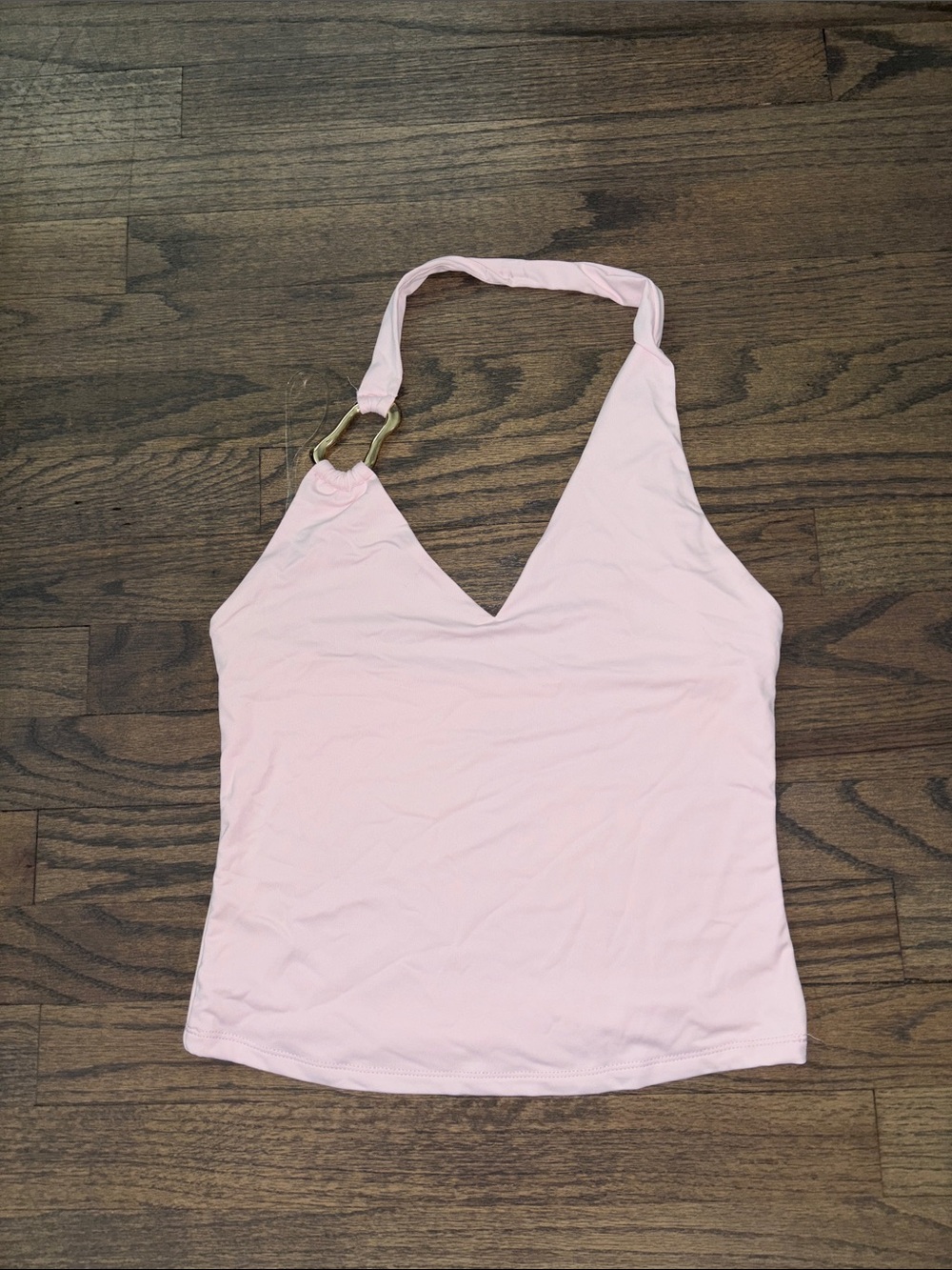 Pink Republic Pink V-Neck Halter Camisole with Gold Ring